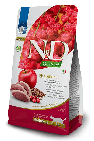 Farmina N&D Quinoa Grain Free Duck and Apple Hairball Cat Food