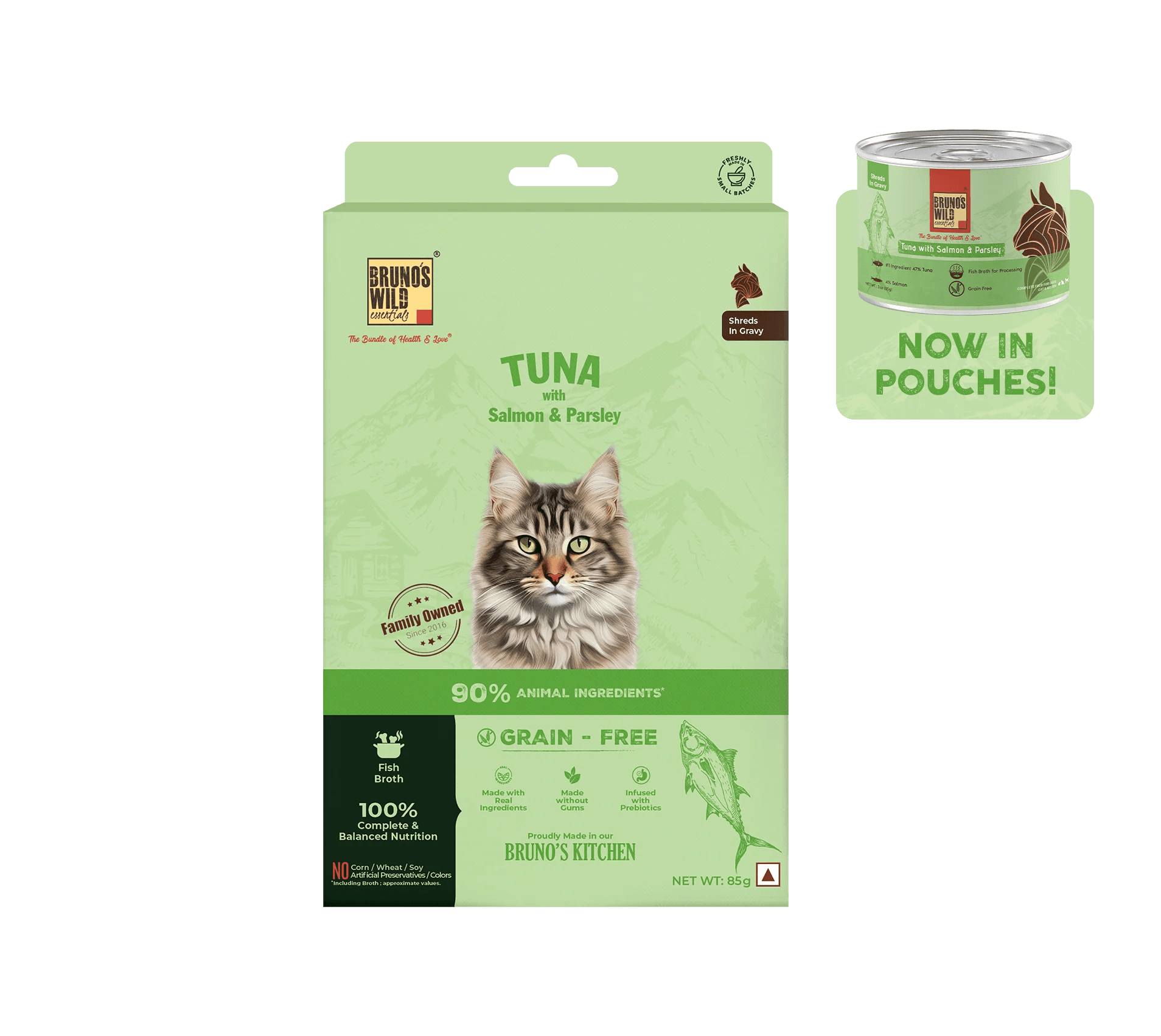 Brunos Wild Essentials Tuna with Salmon Parsley Gravy Grain Free