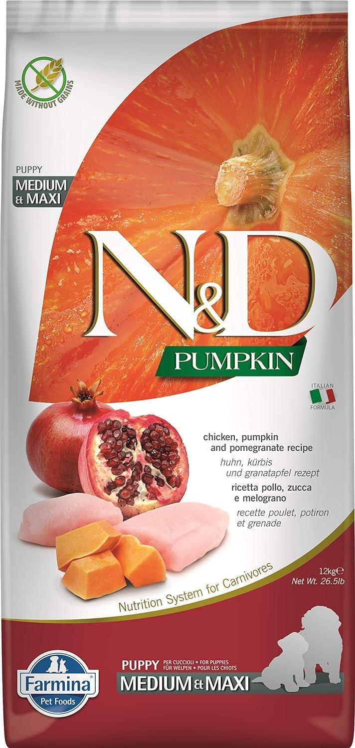 Farmina N&D Pumpkin Grain Free Chicken And Pomegranate Medium and Maxi  Puppy Dog Food