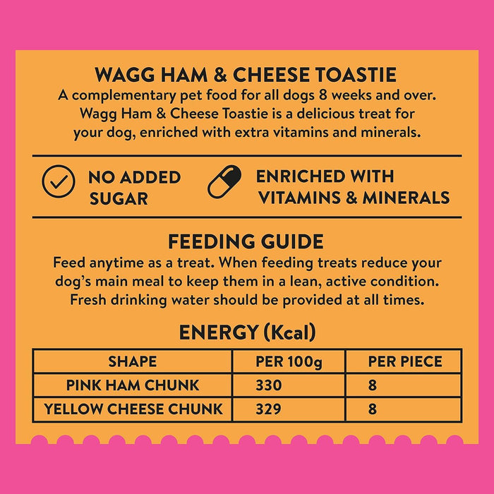 Wagg Ham & Cheese Toastie Tasty Chunks Oven Baked Dog Treats - Ofypets