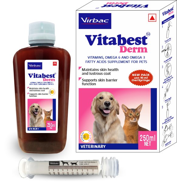 Virbac Vitabest Derm Omega Supplement for Cats and Dogs