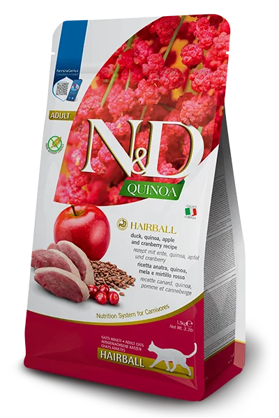 Farmina N&D Quinoa Grain Free Duck and Apple Hairball Cat Food