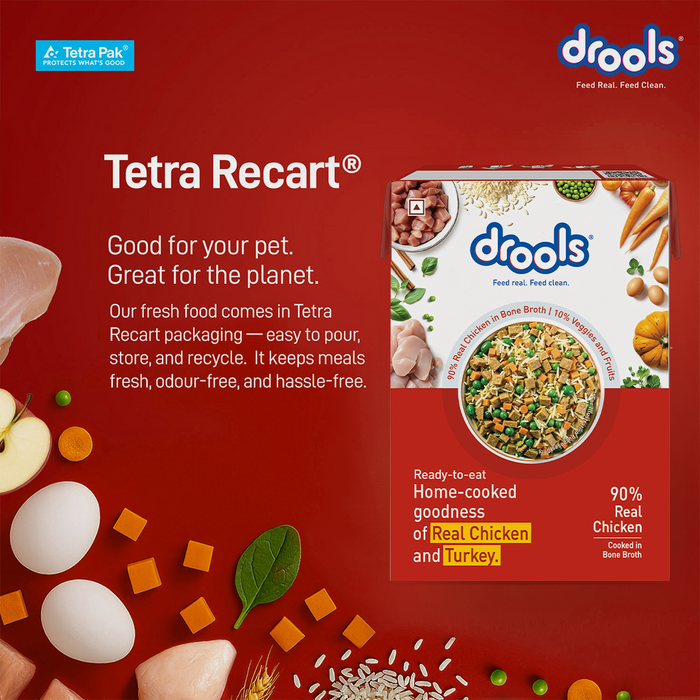Drools Tetra Pack Real Chicken and Turkey Food for Dog