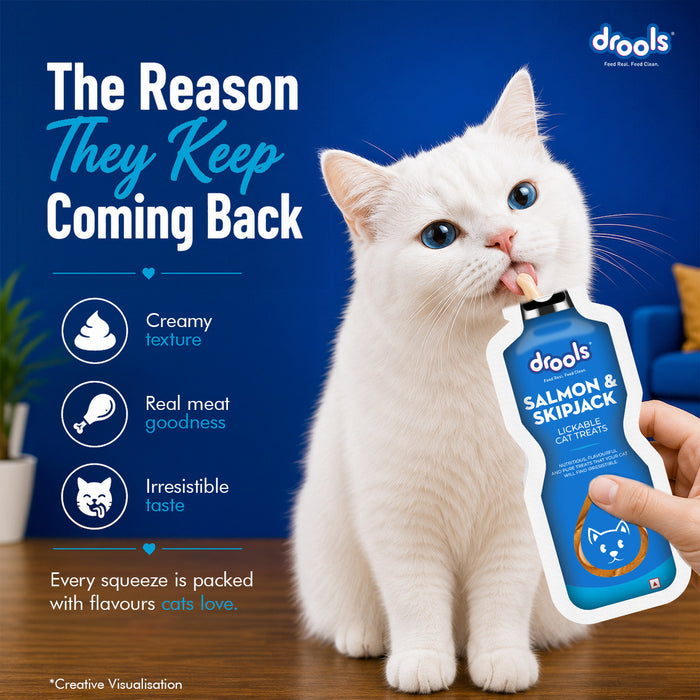Drools Creamy Lickable Salmon & Skipjack Treats for Cat