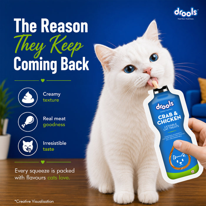 Drools Creamy Lickable Crab & Chicken Treats for Cat