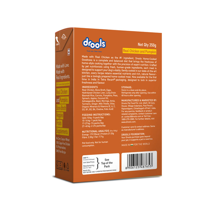 Drools Tetra Pack Real Chicken and Pumpkin Food for Dog