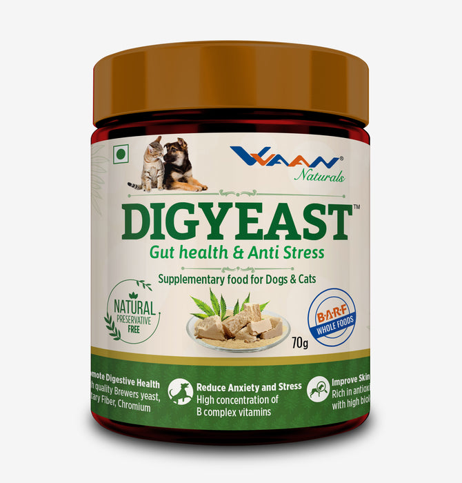 Vvaan Digyeast Gut Health and Anti Stress Supplementary Food for Dogs and Cats