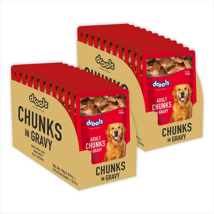 Drools Adult Chicken Chunks Gravy Food for Dogs