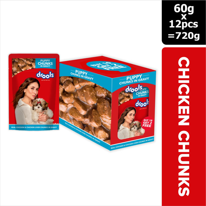 Drools Puppy Chicken Chunks Gravy Food for Dog