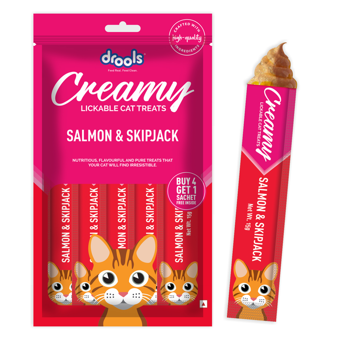 Drools Creamy Salmon & Skipjack Sticks Treats for Cat