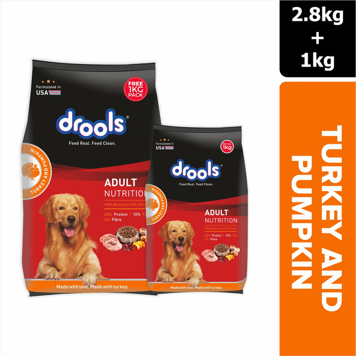 Drools Turkey with Wild Rice and Pumpkin Chunks in Gravy Adult Food for Dog