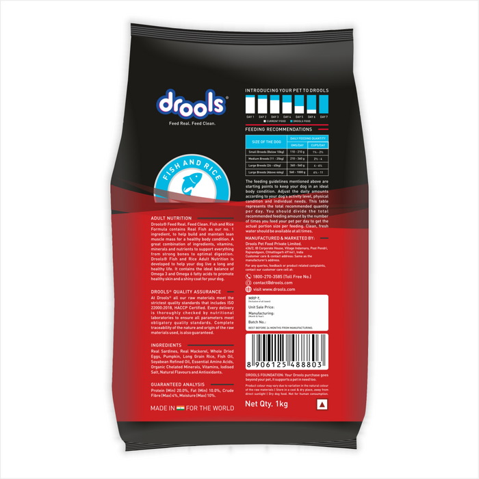Drools Fish and Rice Adult Food for Dog