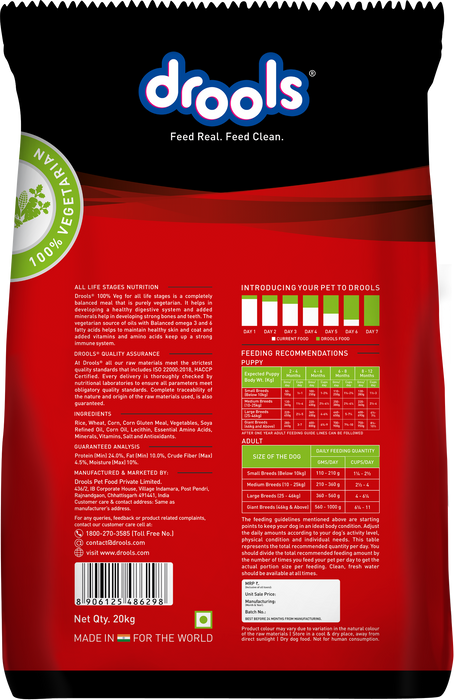 Drools All Lifestages Veg Dry Dog Food for Dog