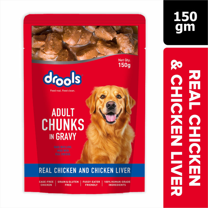 Drools Adult Chicken Chunks Gravy Food for Dogs