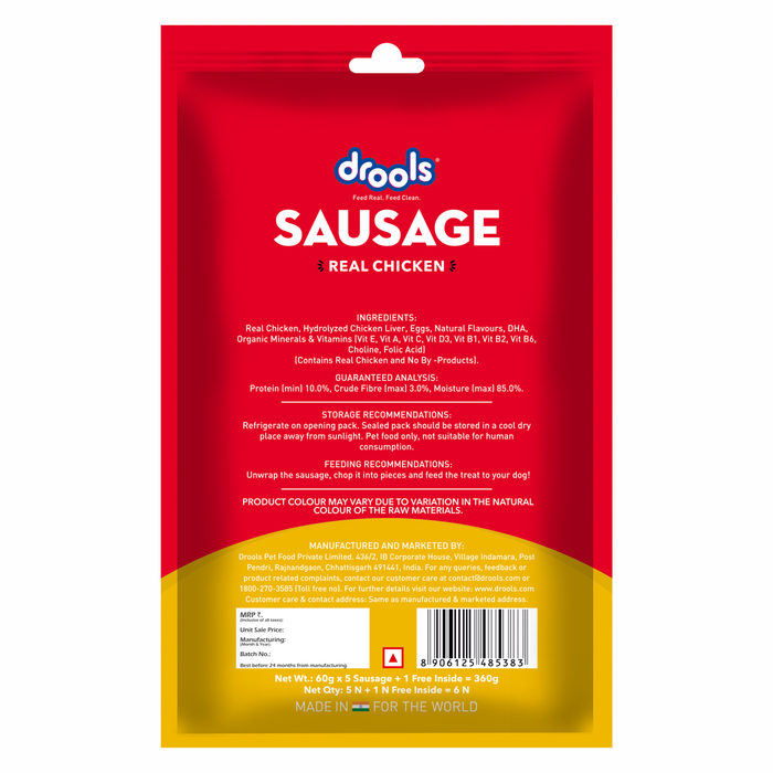 Drools 100% Real Chicken Sausage Treats for Dog