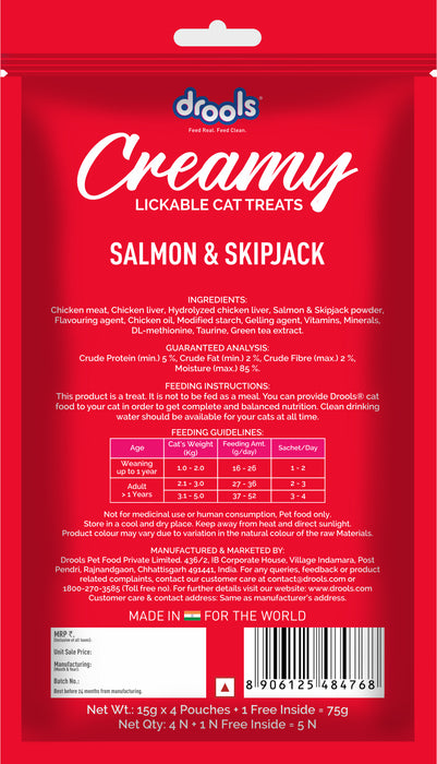 Drools Creamy Salmon & Skipjack Sticks Treats for Cat