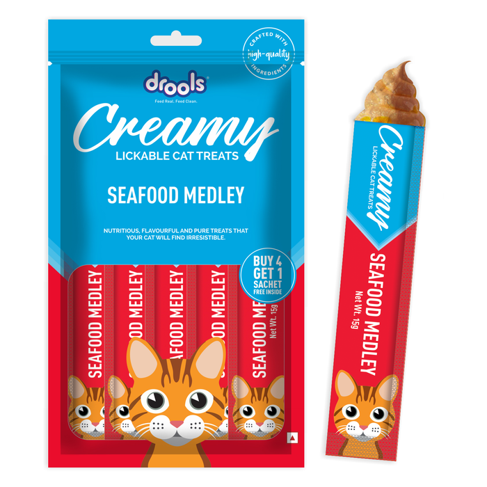 Drools Creamy Seafood Medley Sticks Treats for Cat