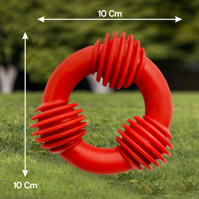 Drools Non-Toxic Rubber Trio Bolt Ring Toy for Dog