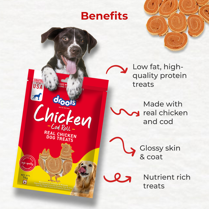 Drools Chicken Cod Roll Treats for Dog