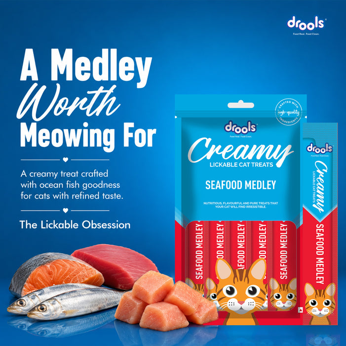 Drools Creamy Seafood Medley Sticks Treats for Cat