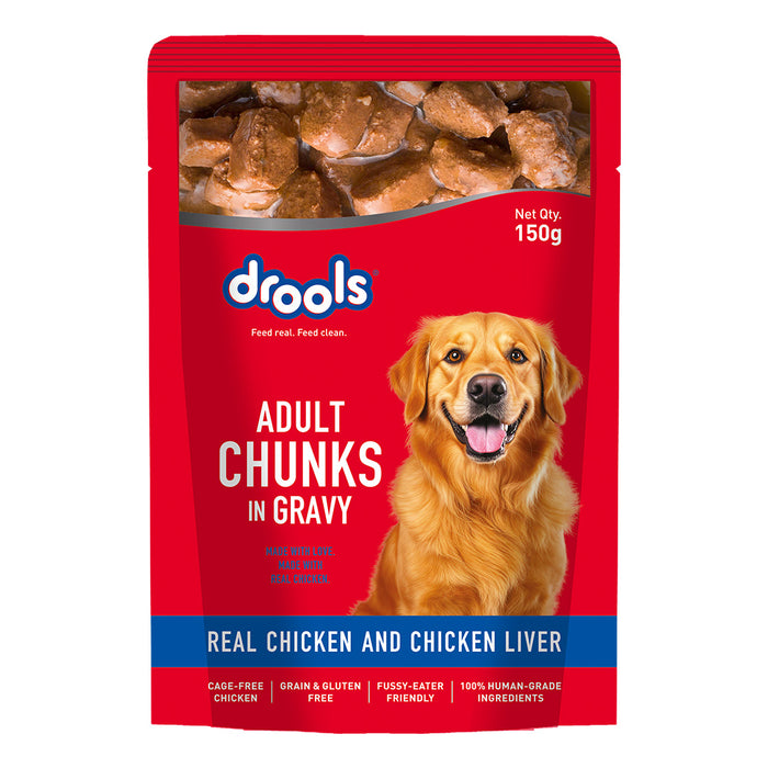 Drools Adult Chicken Chunks Gravy Food for Dogs