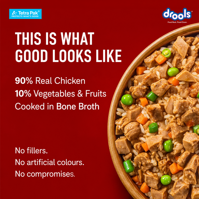 Drools Tetra Pack Real Chicken and Turkey Food for Dog