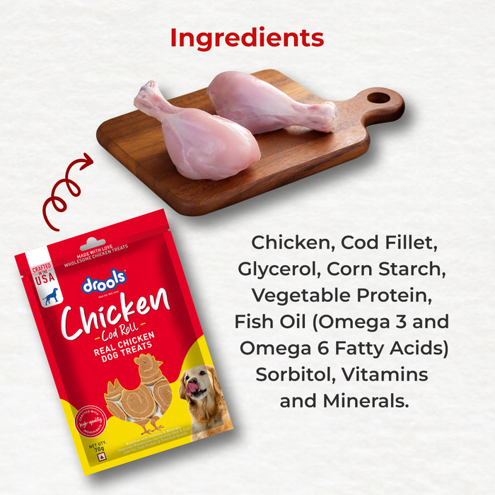 Drools Chicken Cod Roll Treats for Dog