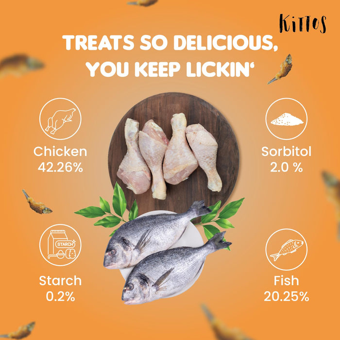 Kittos Purr-fect Sunfish & Chicken Twirls Cat Treats