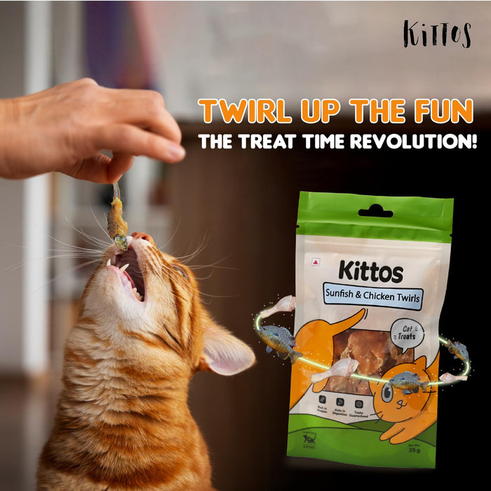 Kittos Purr-fect Sunfish & Chicken Twirls Cat Treats