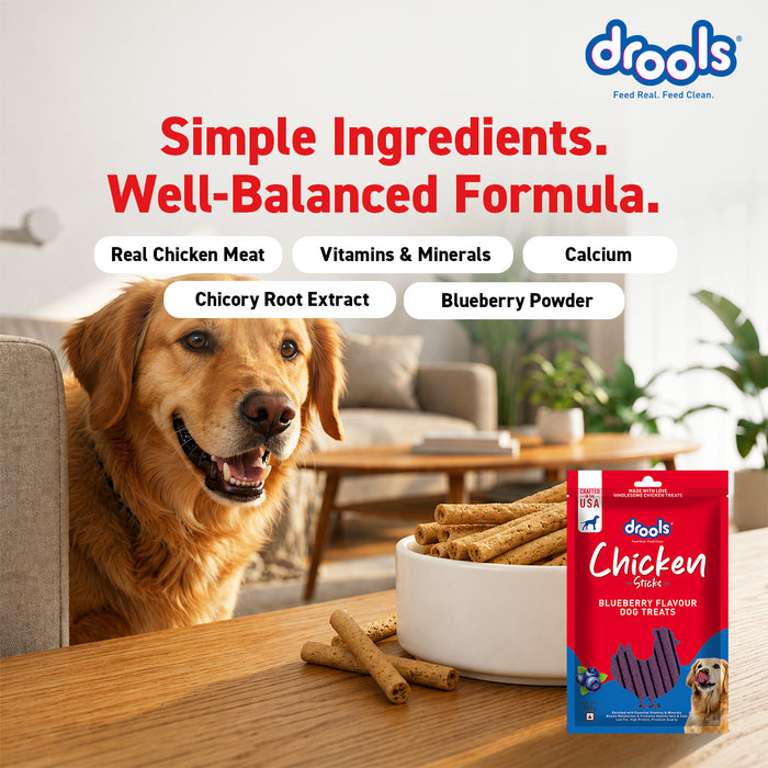Drools Chicken Blueberry Flavor Treats Sticks for Dog