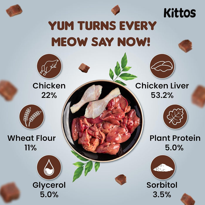 Kittos Purr-fect Chicken Liver Bites Cat Treats