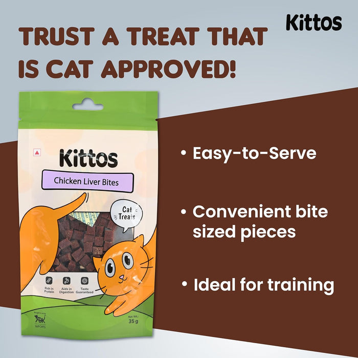 Kittos Purr-fect Chicken Liver Bites Cat Treats