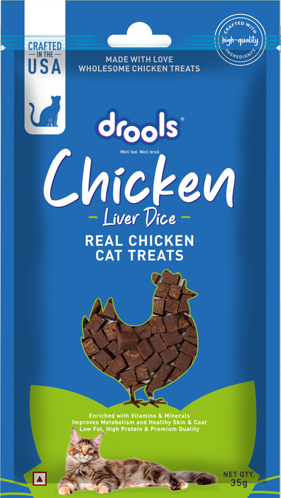 Drools Chicken Liver Dice Treats for Cat