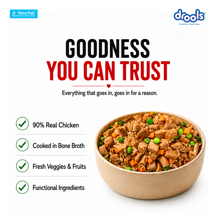 Drools Tetra Pack Real Chicken and Turkey Food for Dog