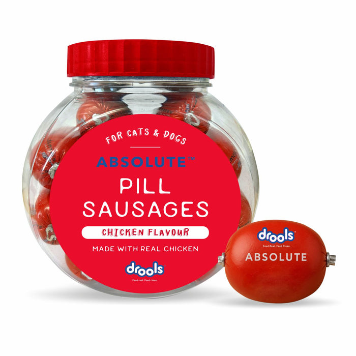 Drools Absolute Pill Sausage Treats with Real Chicken for Dogs and Cats