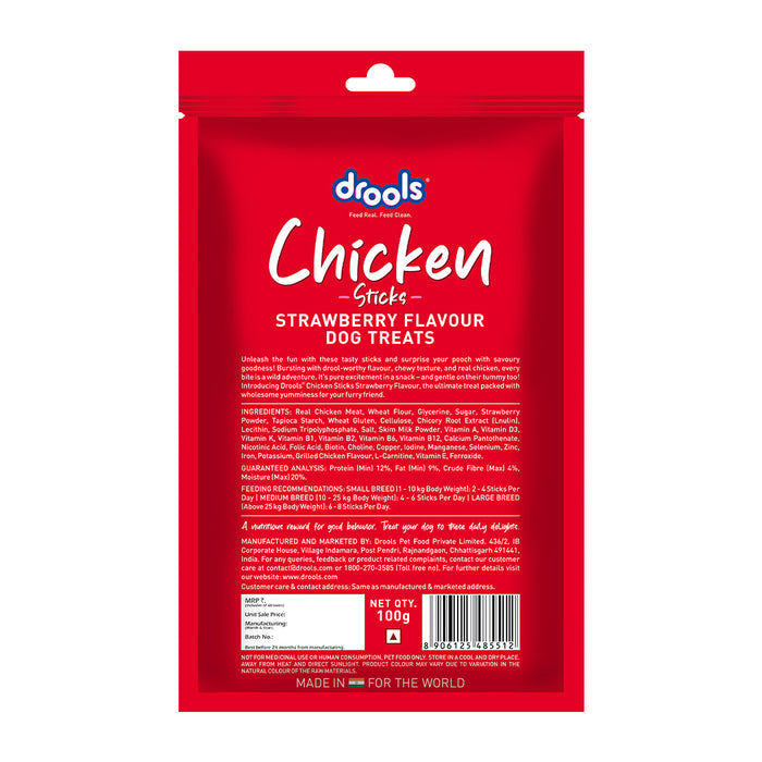 Drools Chicken Strawberry Flavor Treats Sticks for Dog
