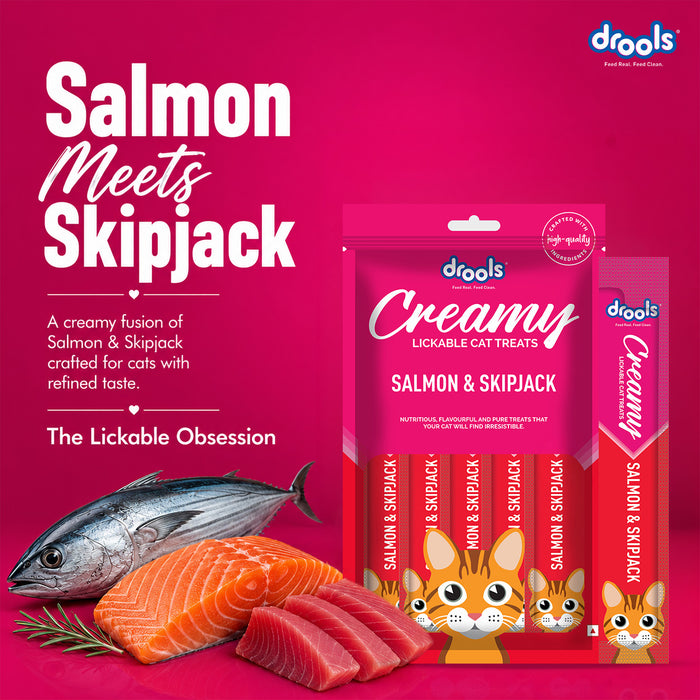 Drools Creamy Salmon & Skipjack Sticks Treats for Cat