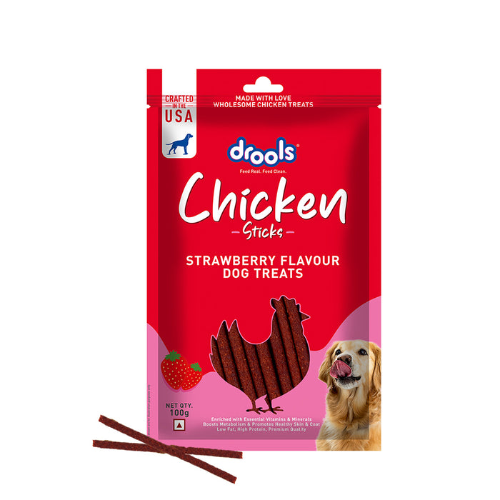Drools Chicken Strawberry Flavor Treats Sticks for Dog
