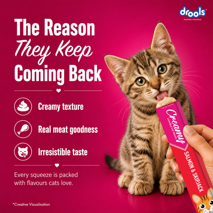 Drools Creamy Salmon & Skipjack Sticks Treats for Cat