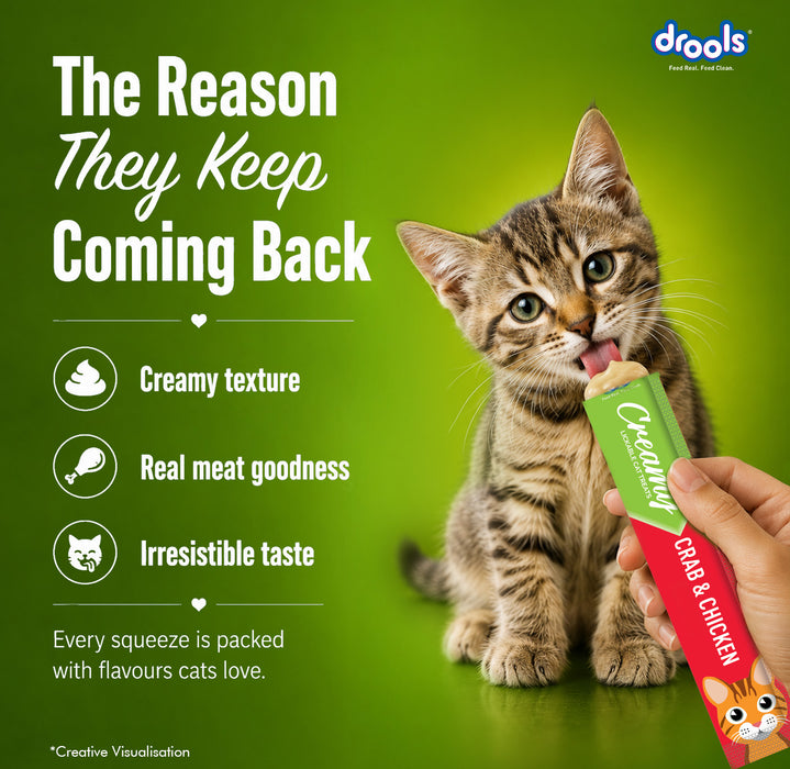 Drools Creamy Crab & Chicken Sticks Treats for Cat