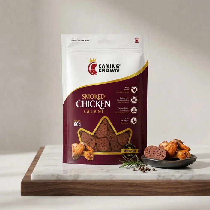 Canine Crown Smoked Chicken Salami Treat Sticks for Cat