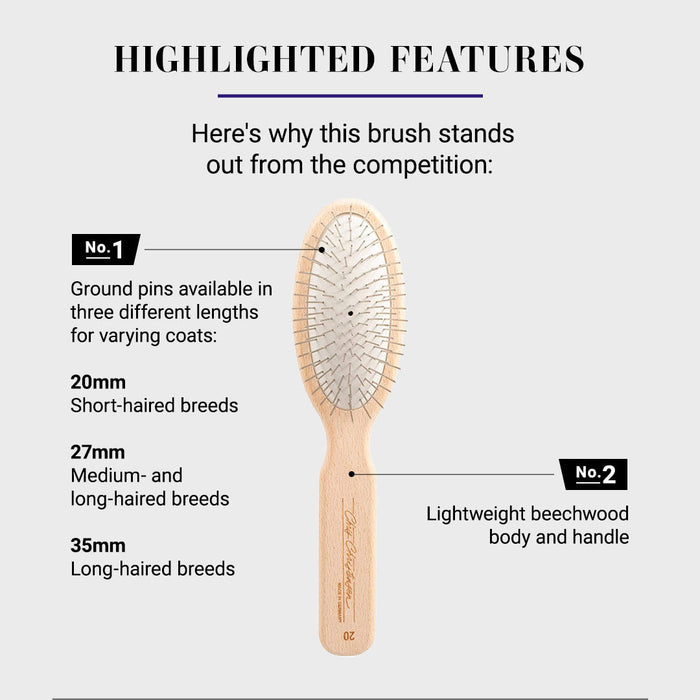 Chris Christensen Original Series Oval Pin Brushes for Dogs and Cats