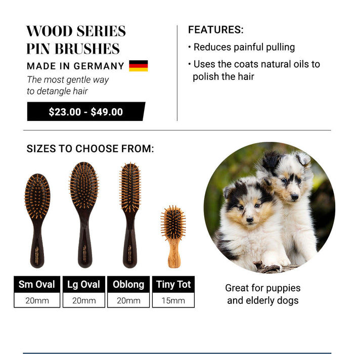 Chris Christensen Tiny Tot Wood Pin Brush for Dog