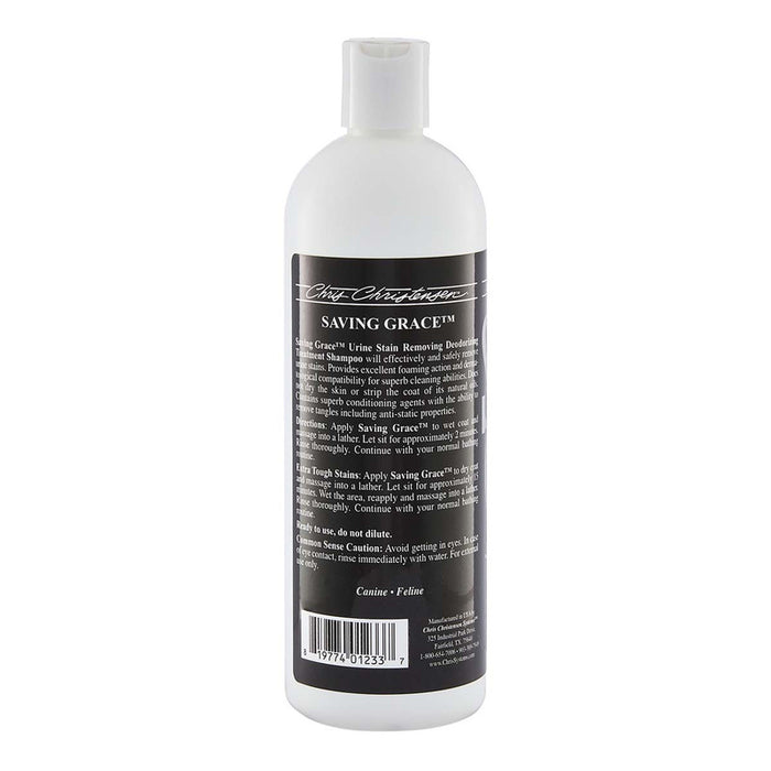 Chris Christensen Saving Grace Urine Stain Removing Shampoo product packaging