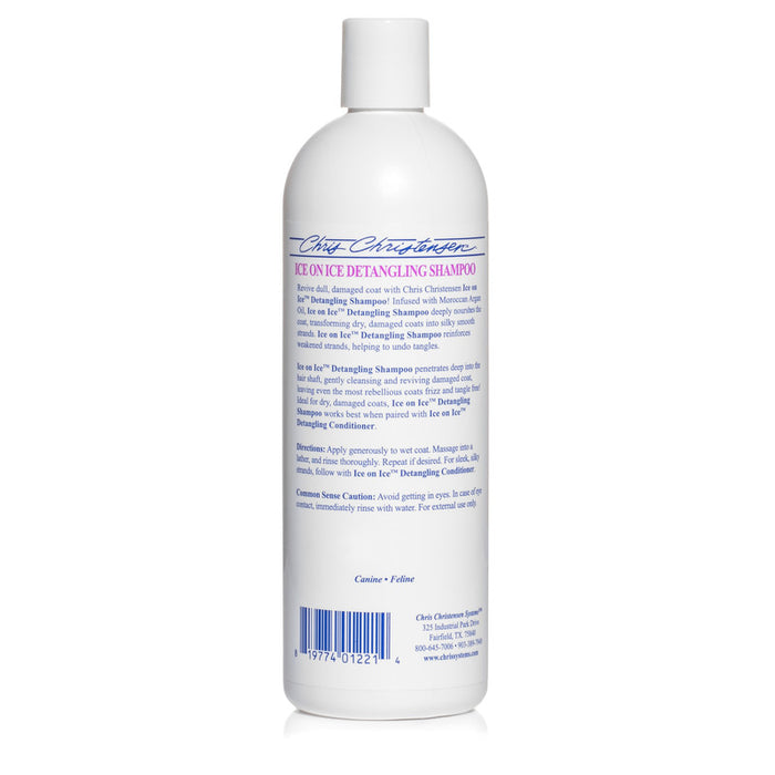 Chris Christensen Ice on Ice Detangling Shampoo for Dogs and Cats product packaging