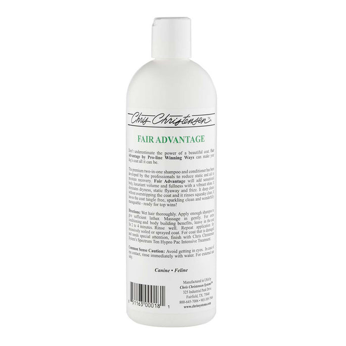 Chris Christensen Pro-Line Fair Advantage Shampoo for Dogs product packaging