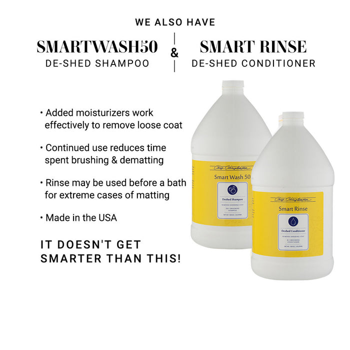 Chris Christensen Smart Rinse De-Shed Conditioner for Dogs and Cats bottle label