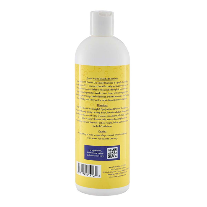 Chris Christensen Smart Wash50 De-Shed Shampoo for Dogs and Cats product packaging