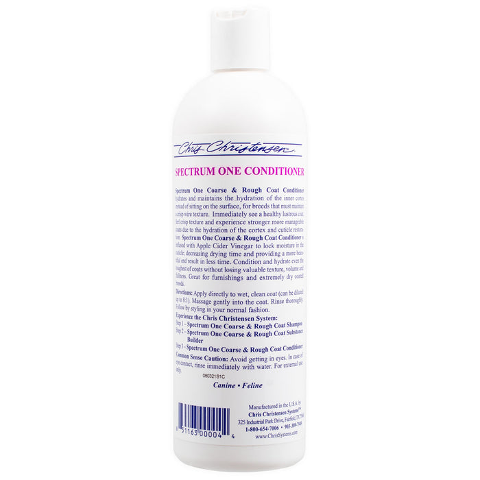 Chris Christensen Spectrum One Coarse and Rough Coat Conditioner for Dogs product packaging