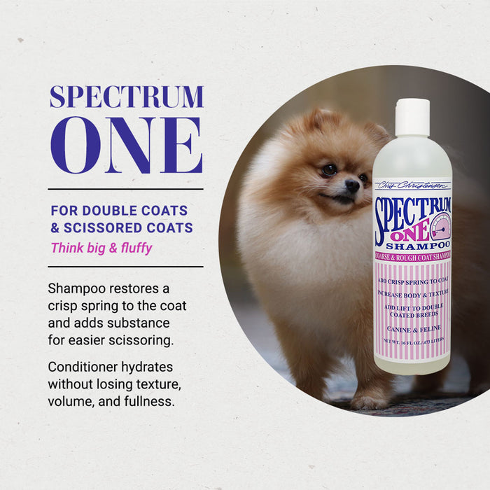 Chris Christensen Spectrum One Coarse and Rough Coat Conditioner for Dogs bottle label